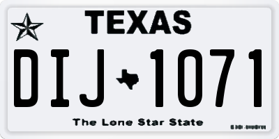 TX license plate DIJ1071