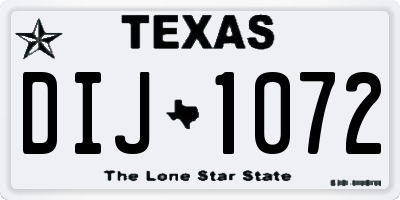 TX license plate DIJ1072