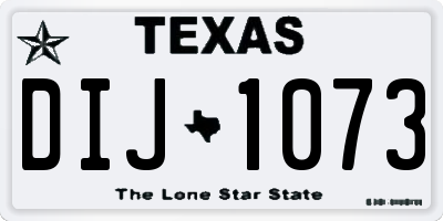 TX license plate DIJ1073