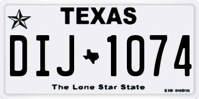 TX license plate DIJ1074