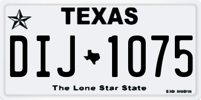 TX license plate DIJ1075