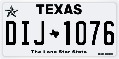 TX license plate DIJ1076