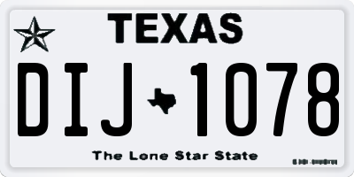 TX license plate DIJ1078