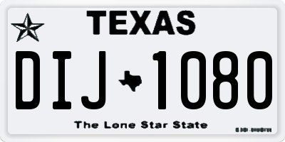 TX license plate DIJ1080