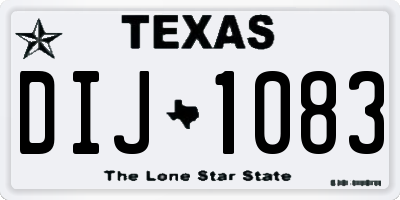 TX license plate DIJ1083
