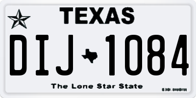 TX license plate DIJ1084