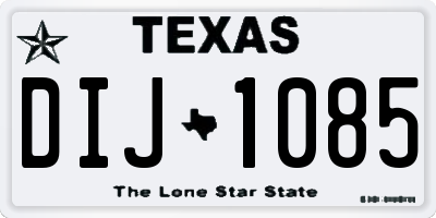 TX license plate DIJ1085