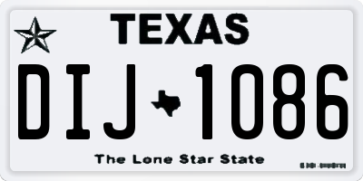 TX license plate DIJ1086