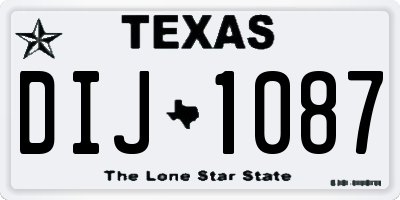 TX license plate DIJ1087