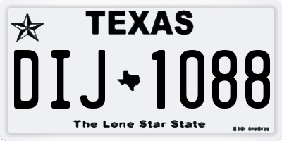 TX license plate DIJ1088