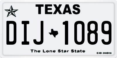 TX license plate DIJ1089
