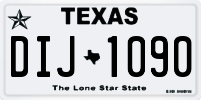 TX license plate DIJ1090
