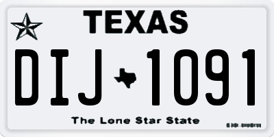 TX license plate DIJ1091