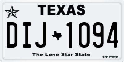 TX license plate DIJ1094