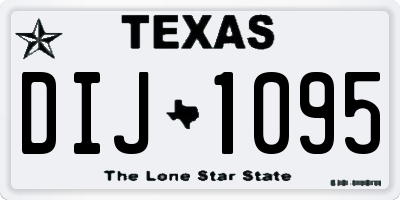 TX license plate DIJ1095