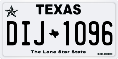 TX license plate DIJ1096