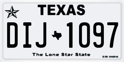 TX license plate DIJ1097