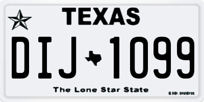 TX license plate DIJ1099