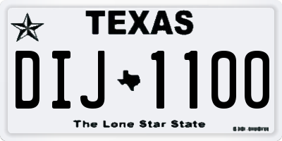 TX license plate DIJ1100