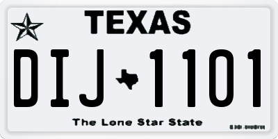 TX license plate DIJ1101
