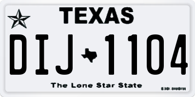 TX license plate DIJ1104