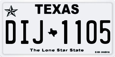 TX license plate DIJ1105