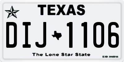 TX license plate DIJ1106