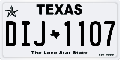 TX license plate DIJ1107