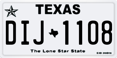 TX license plate DIJ1108