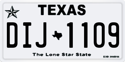 TX license plate DIJ1109