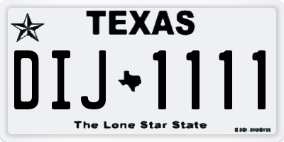 TX license plate DIJ1111
