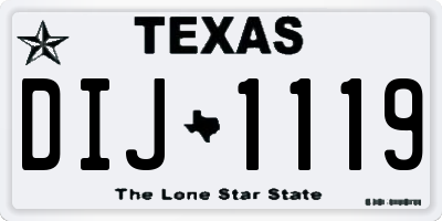TX license plate DIJ1119