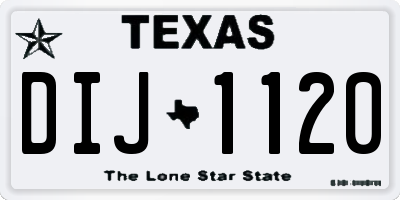 TX license plate DIJ1120