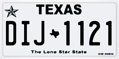 TX license plate DIJ1121