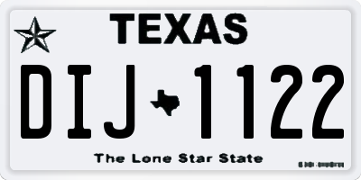 TX license plate DIJ1122