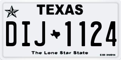 TX license plate DIJ1124