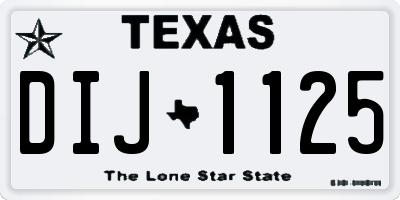TX license plate DIJ1125