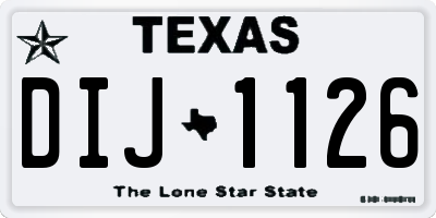 TX license plate DIJ1126