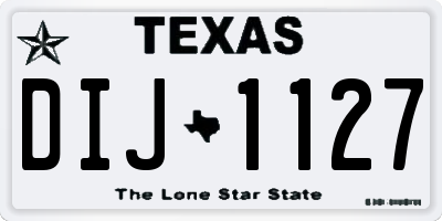 TX license plate DIJ1127