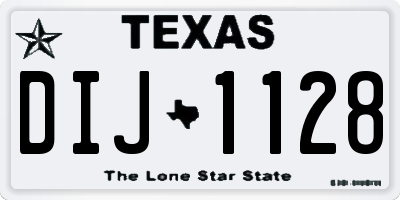 TX license plate DIJ1128