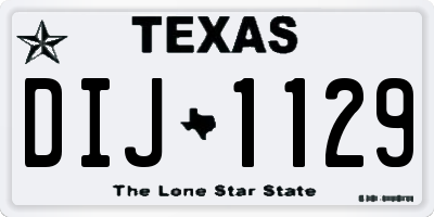 TX license plate DIJ1129