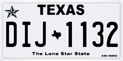 TX license plate DIJ1132