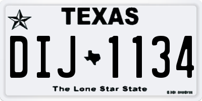 TX license plate DIJ1134