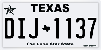 TX license plate DIJ1137