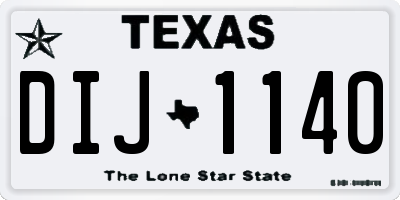 TX license plate DIJ1140