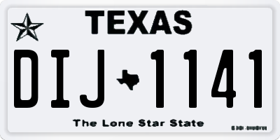 TX license plate DIJ1141