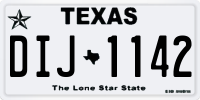 TX license plate DIJ1142