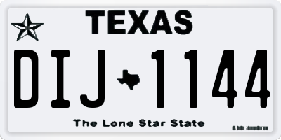 TX license plate DIJ1144