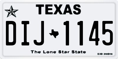 TX license plate DIJ1145