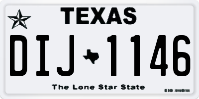 TX license plate DIJ1146